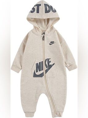 Nike Light Gray Toddler Zip Front Hooded One-Piece